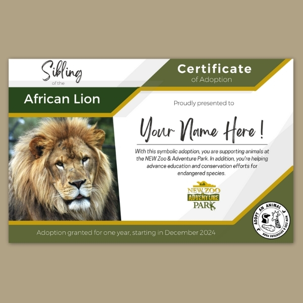 Certificate of Animal adoption says "your name here"