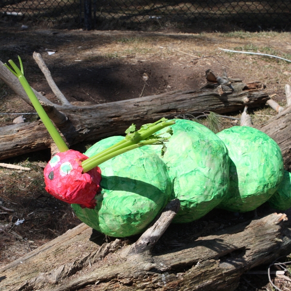 Paper mache caterpillar
