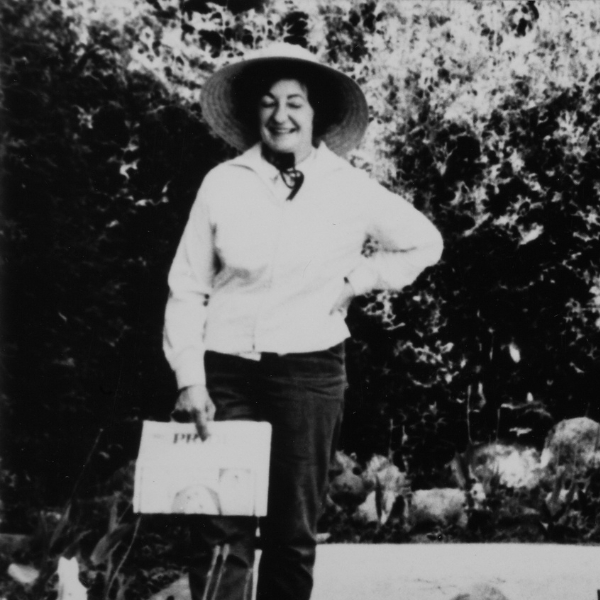 Aurelia Barth stands with hand on hip